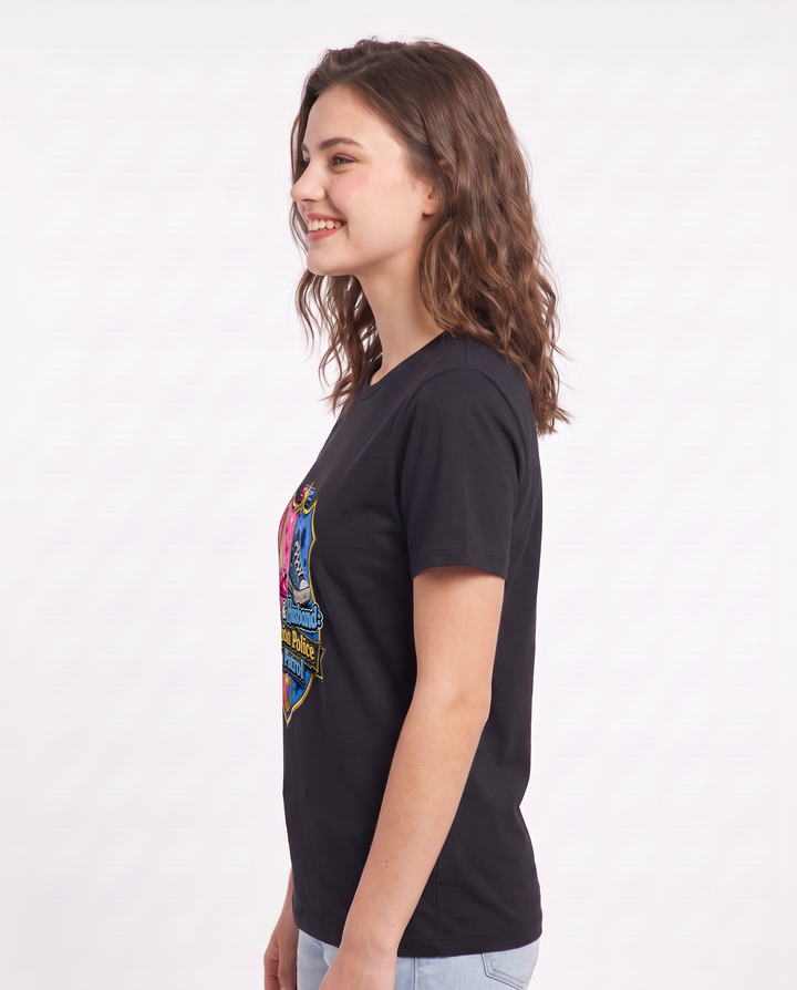 Wife & Husband: Fashion Police on Patrol Women's Black T-Shirt product image 3