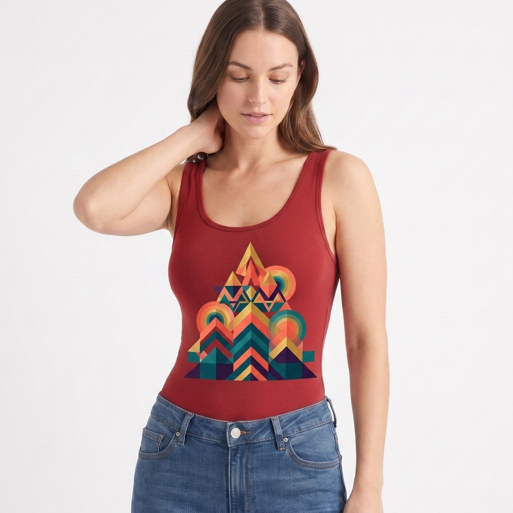 Sleeveless Round-Neck Tank Bodysuit mockup 3