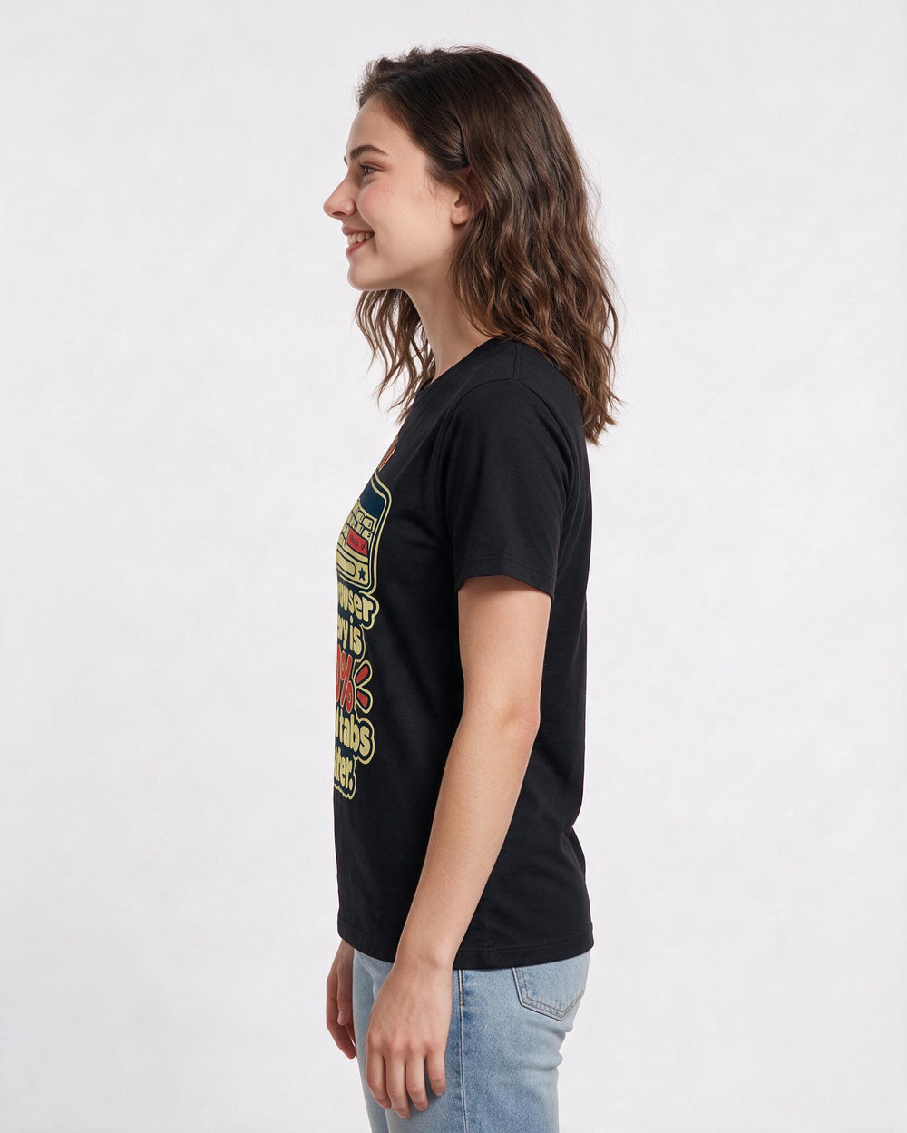 Meme Black T-Shirt for Women – Everyday Expression Graphic Tee product image 2