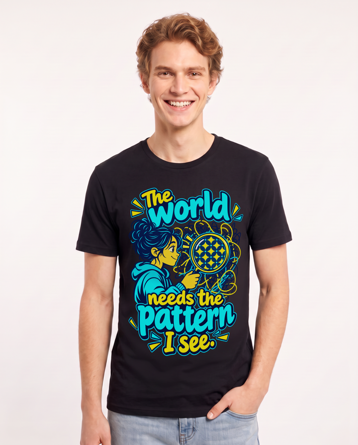 Neurodiversity Black T-Shirt for Men – Everyday Expression Graphic Tee product image 3