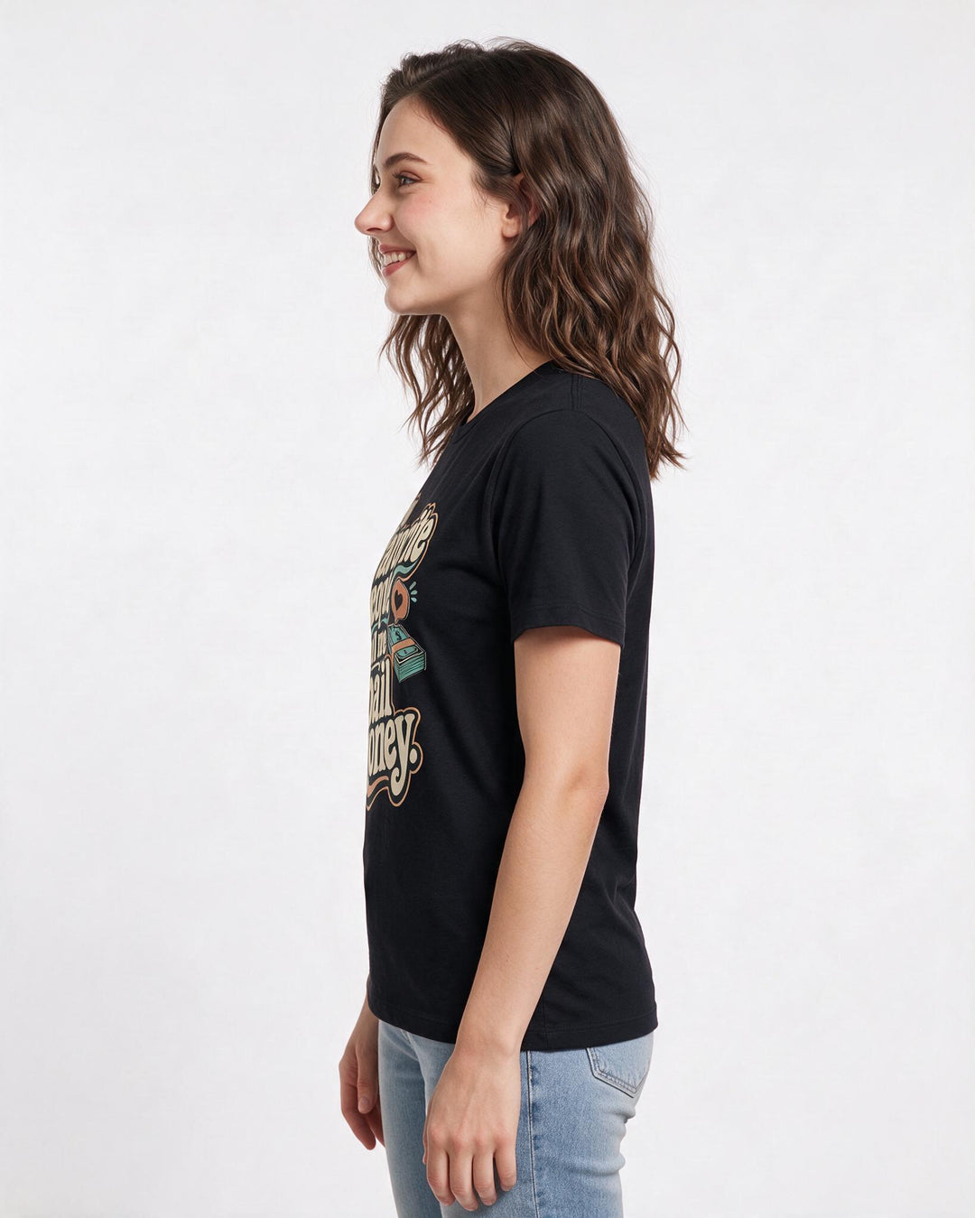 Funny Family Women's Black T-Shirt – My favorite people call me for bail product image 2