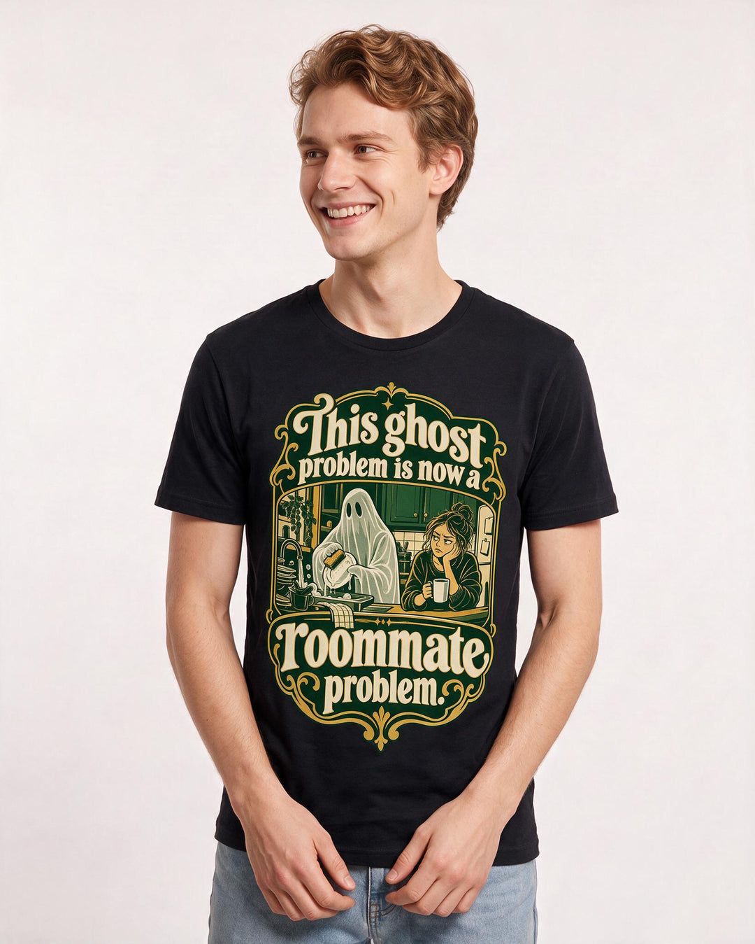 Halloween Black T-Shirt for Men – Halloween Theme Graphic Tee product image 1