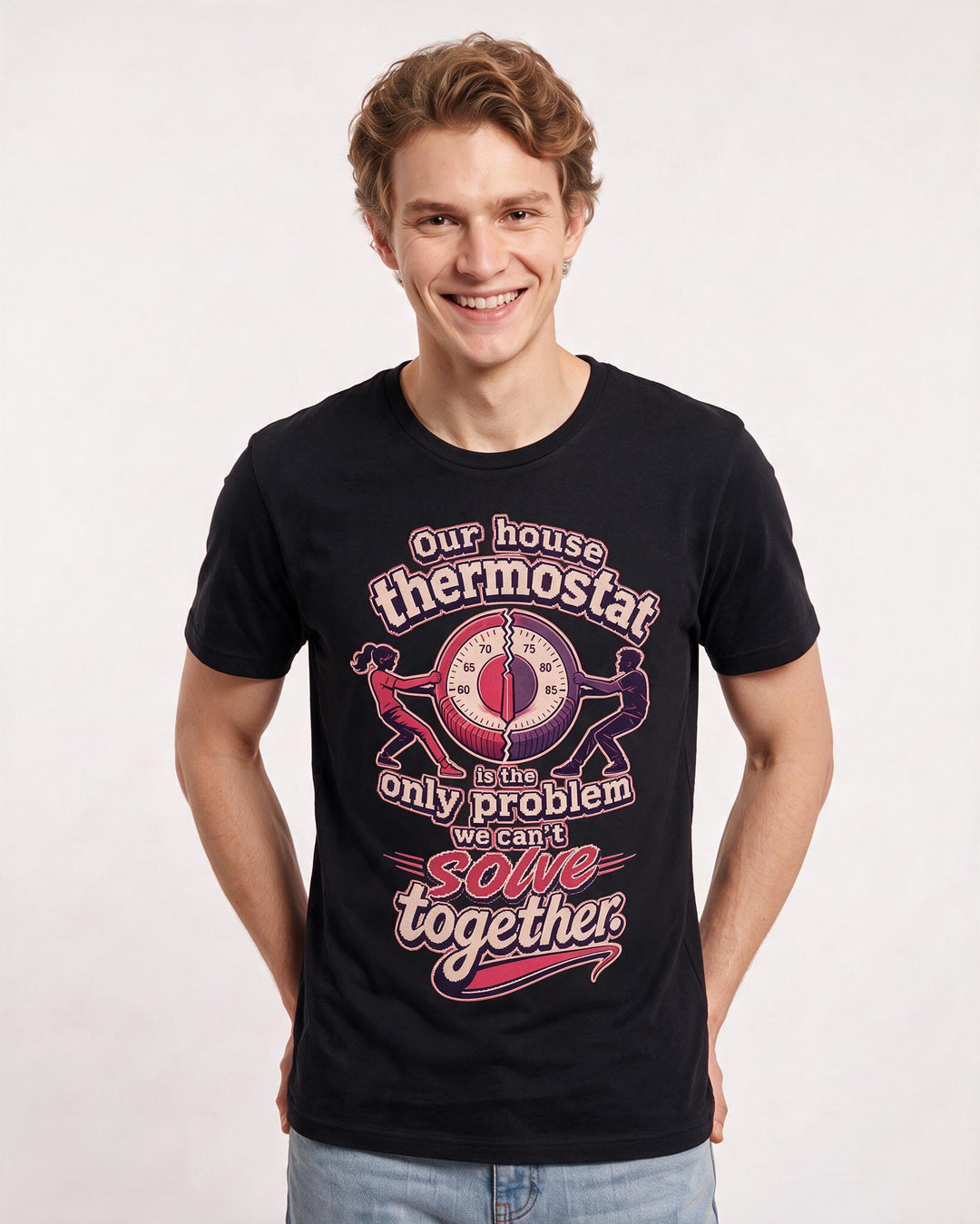Couples Black T-Shirt for Men – Everyday Expression Graphic Tee product image 1