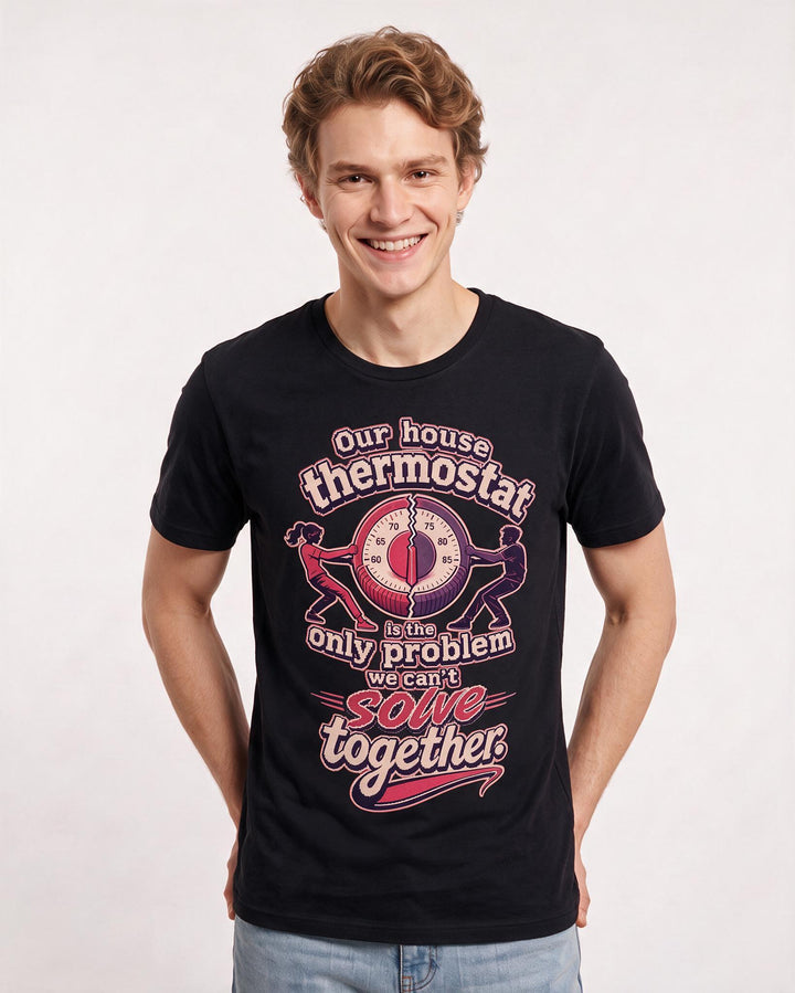 Couples Black T-Shirt for Men – Everyday Expression Graphic Tee product image 1