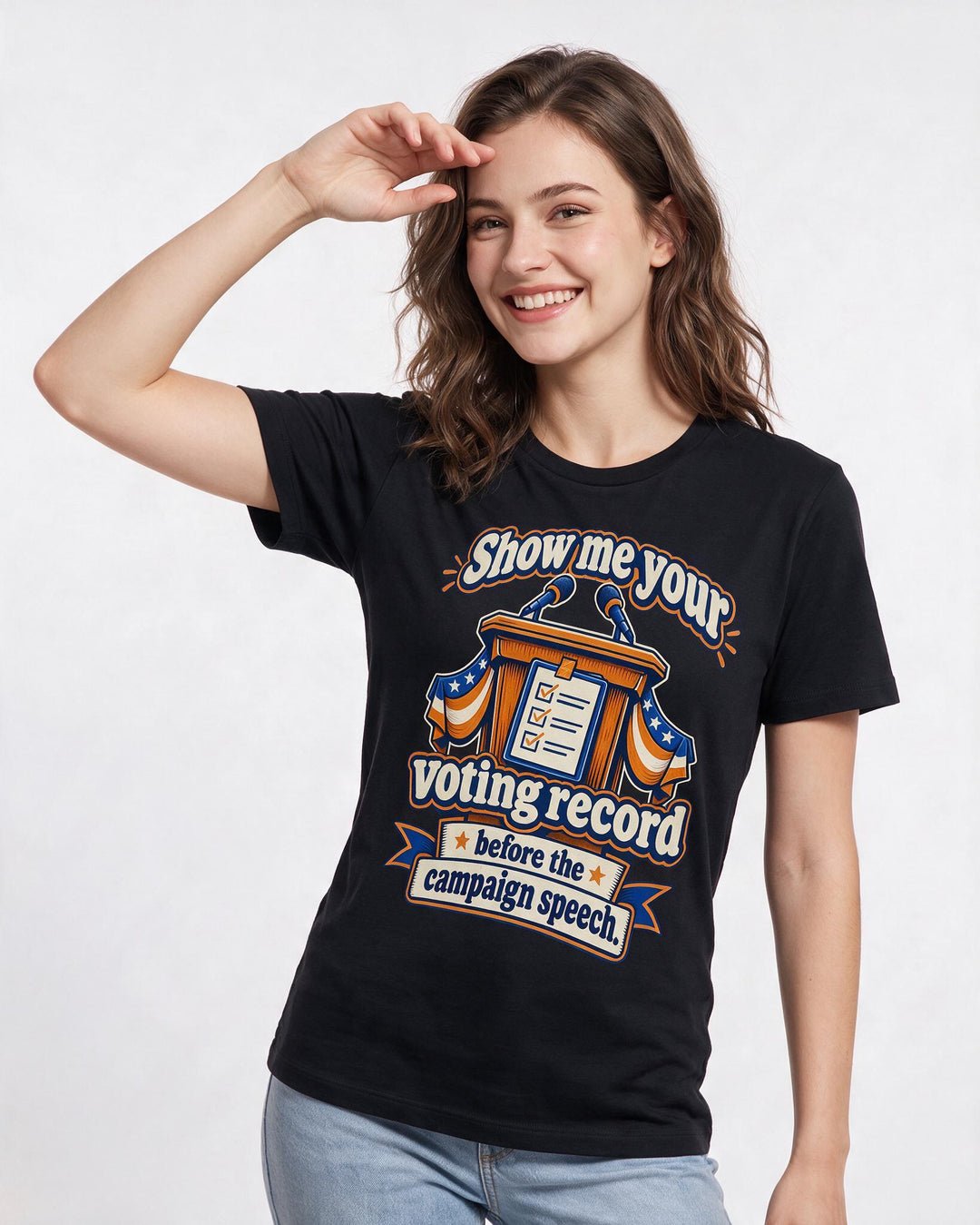 Political Statement Black T-Shirt for Women – Everyday Expression Graphic Tee product image 1