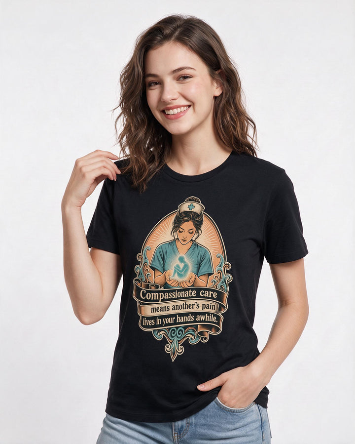 Nurse Black T-Shirt for Women – Nursing Life Graphic Tee product image 1