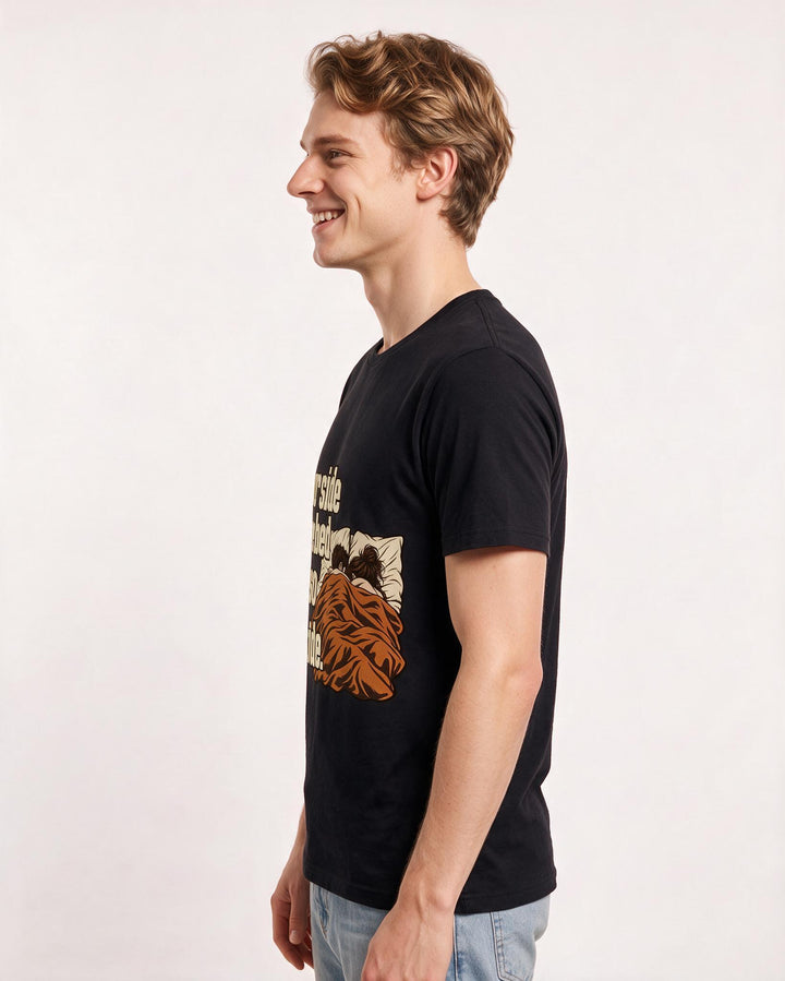 Couples Black T-Shirt for Men – Everyday Expression Graphic Tee product image 2