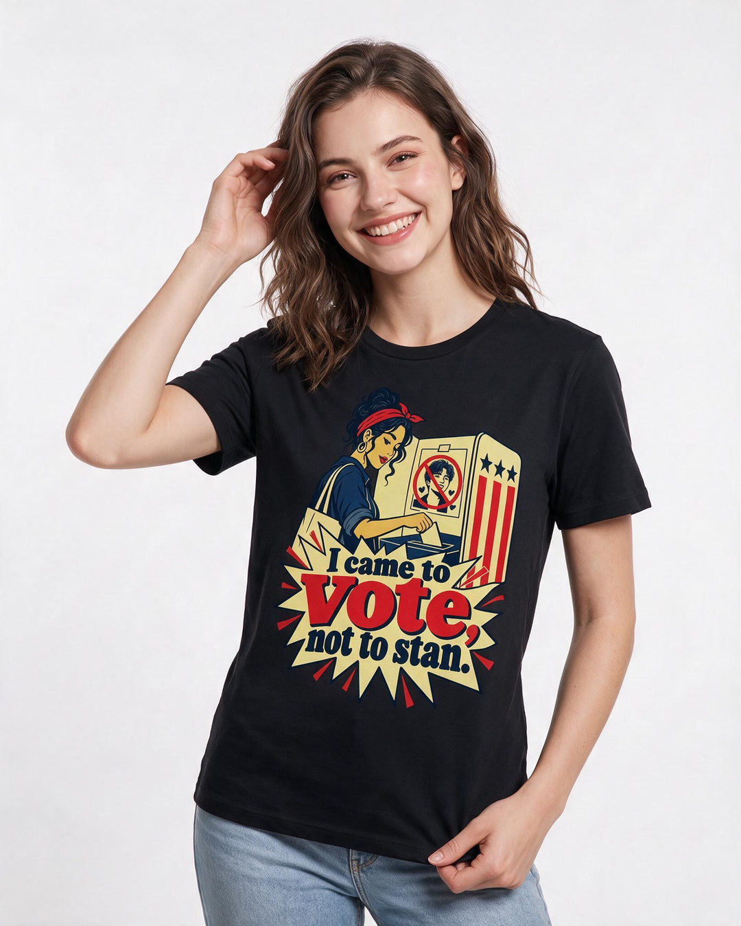 Political Statement Black T-Shirt for Women – Everyday Expression Graphic Tee product image 1