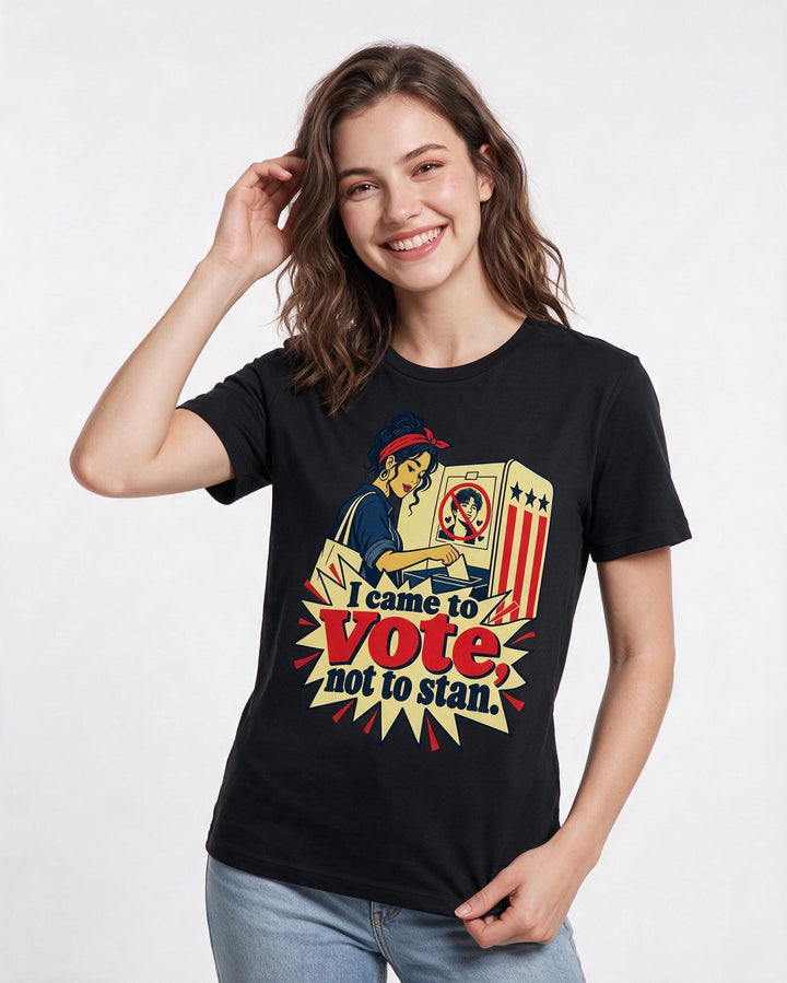 Political Statement Black T-Shirt for Women – Everyday Expression Graphic Tee product image 1