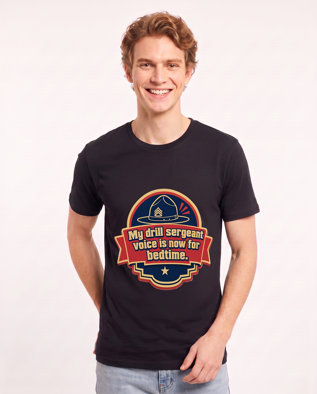 Graphic Men's Black T-Shirt - My drill sergeant voice is now for product image 3