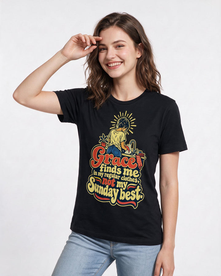 Christian Faith Black T-Shirt for Women – Everyday Expression Graphic Tee product image 1