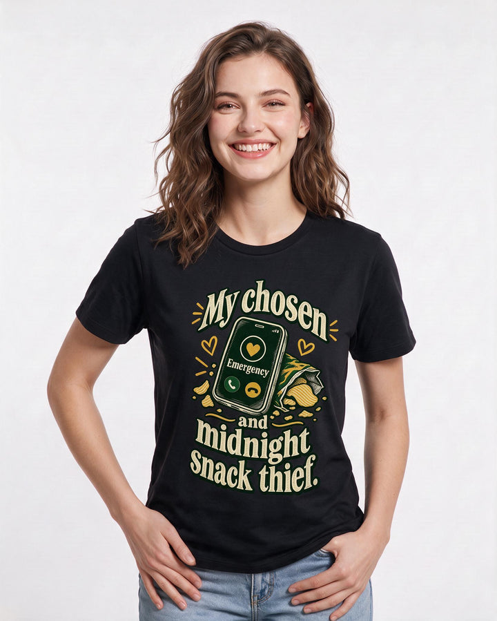 Couples Black T-Shirt for Women – Everyday Expression Graphic Tee product image 1