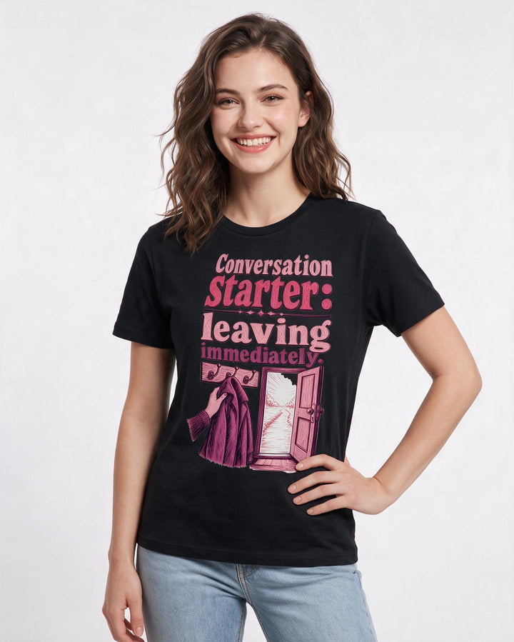 Meme Black T-Shirt for Women – Everyday Expression Graphic Tee product image 1