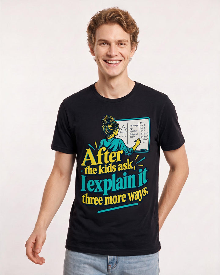 Teacher Black T-Shirt for Men – Everyday Expression Graphic Tee product image 1