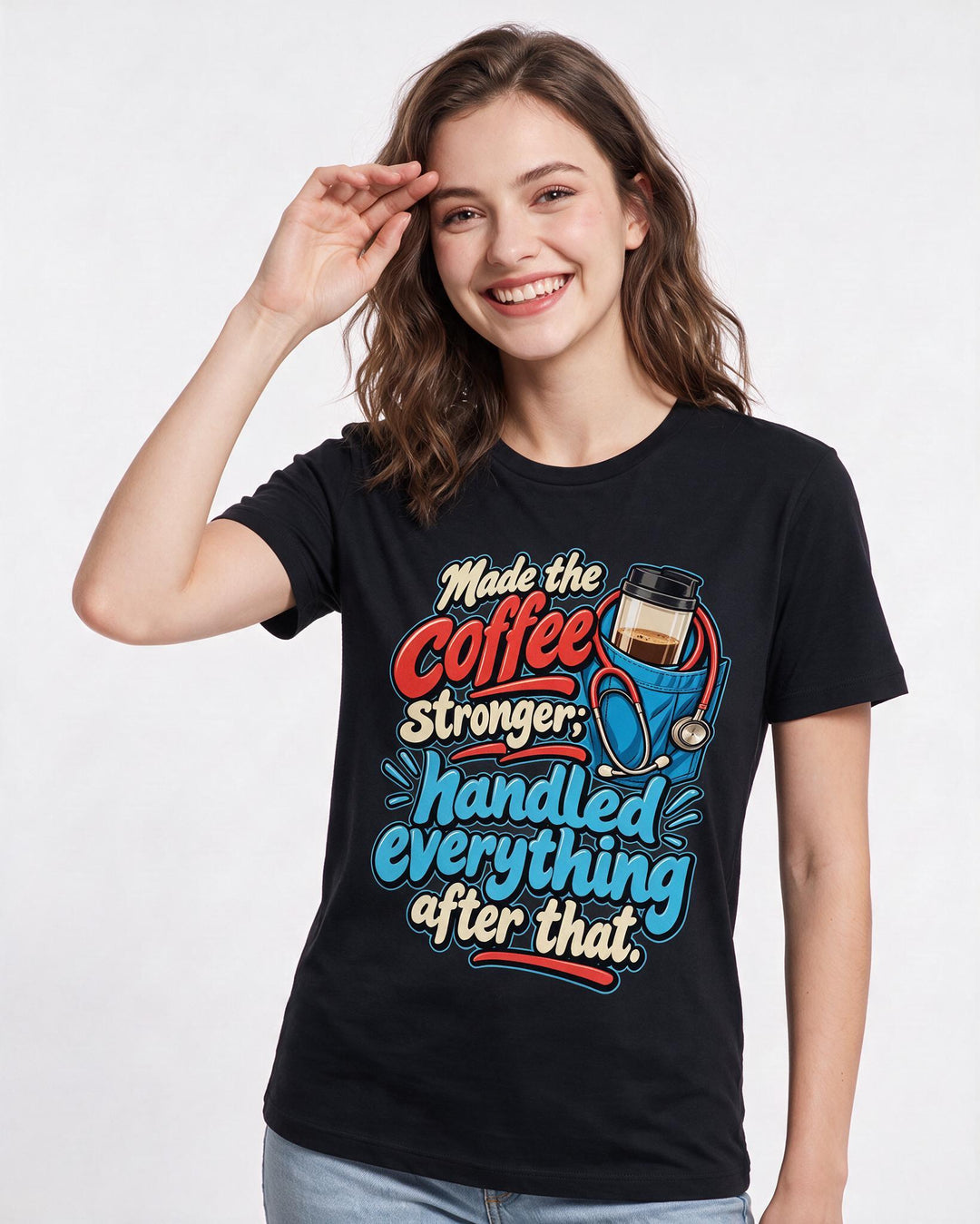 Nurse Black T-Shirt for Women – Nursing Life Graphic Tee product image 1