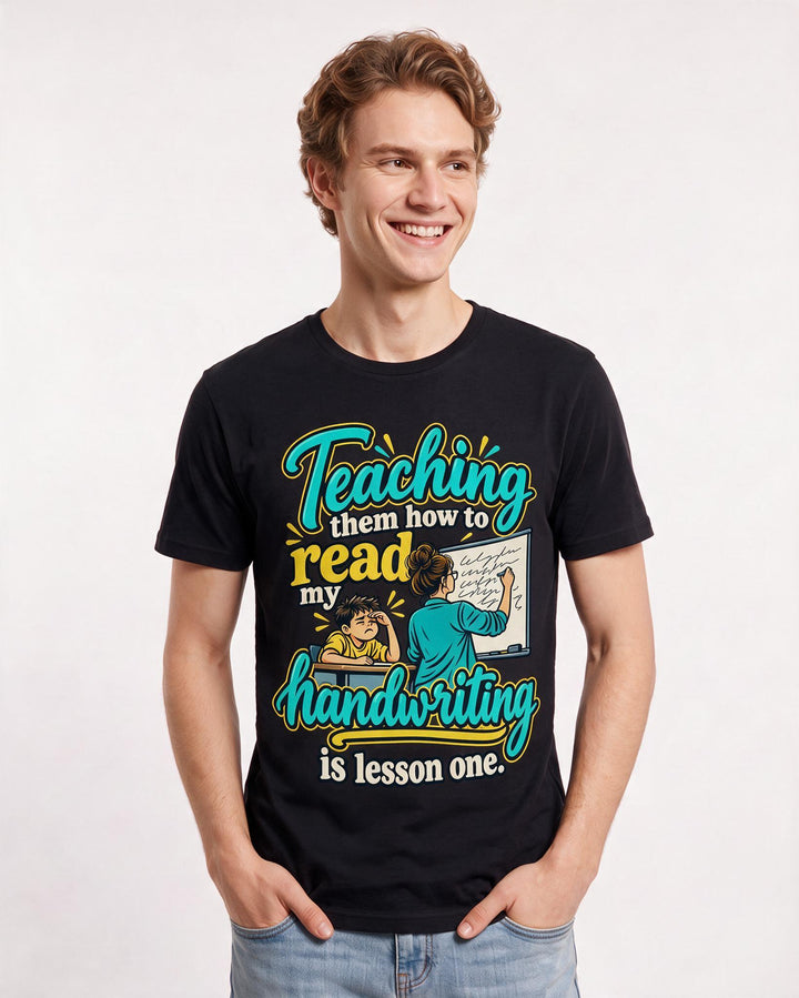 Teacher Black T-Shirt for Men – Everyday Expression Graphic Tee product image 1