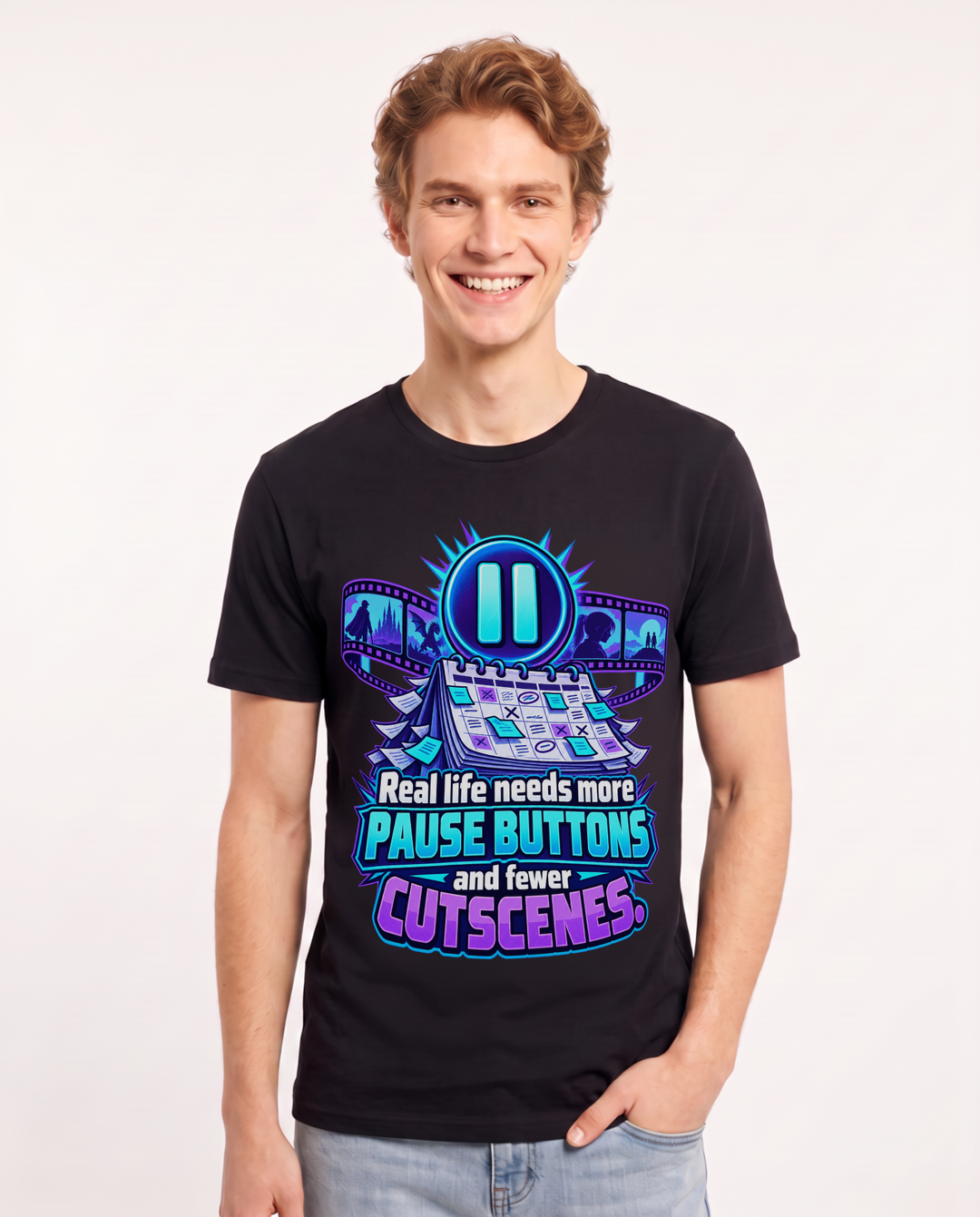 Gaming Black T-Shirt for Men – Game Night Graphic Tee product image 3