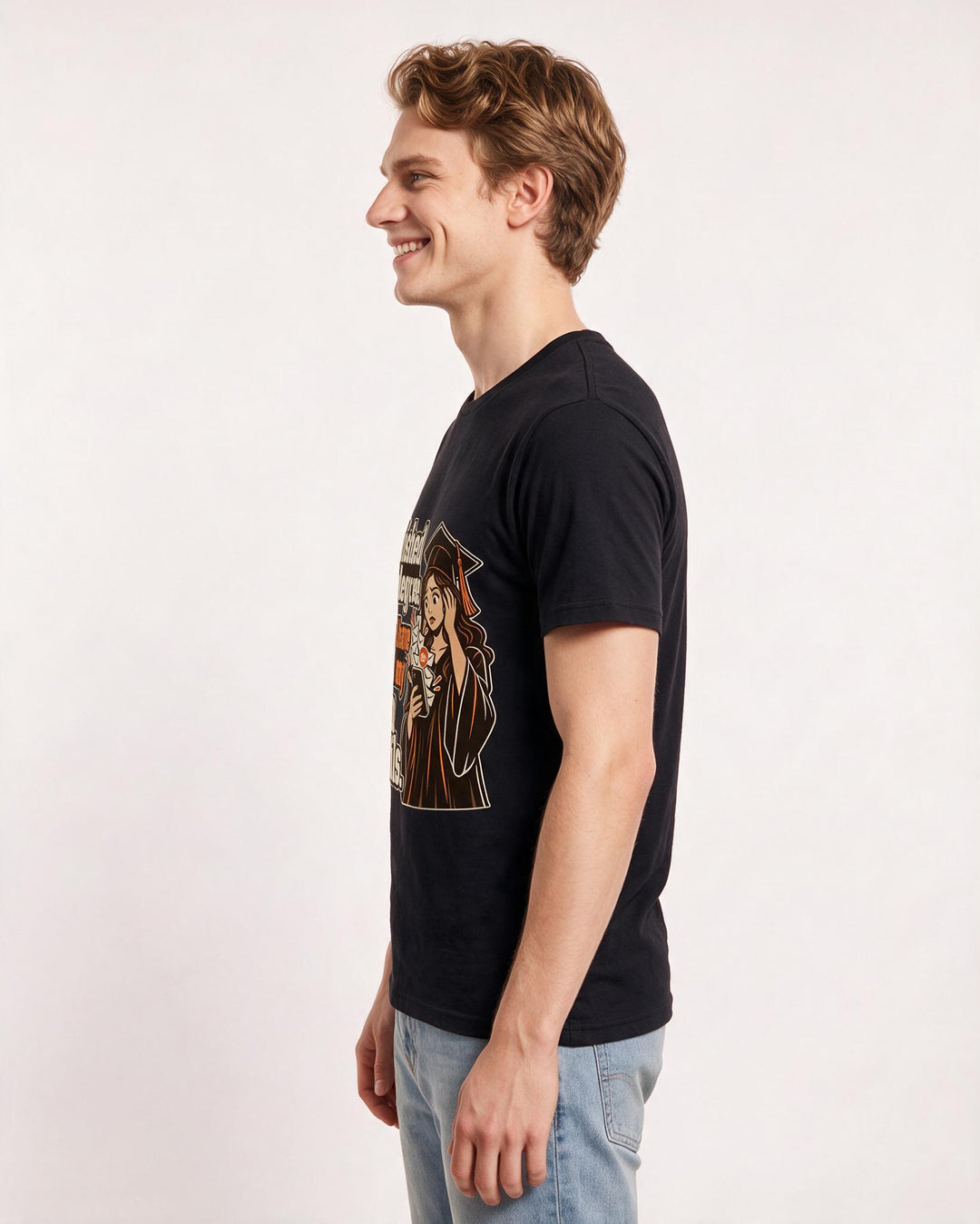 Graduation Black T-Shirt for Men – Everyday Expression Graphic Tee product image 2