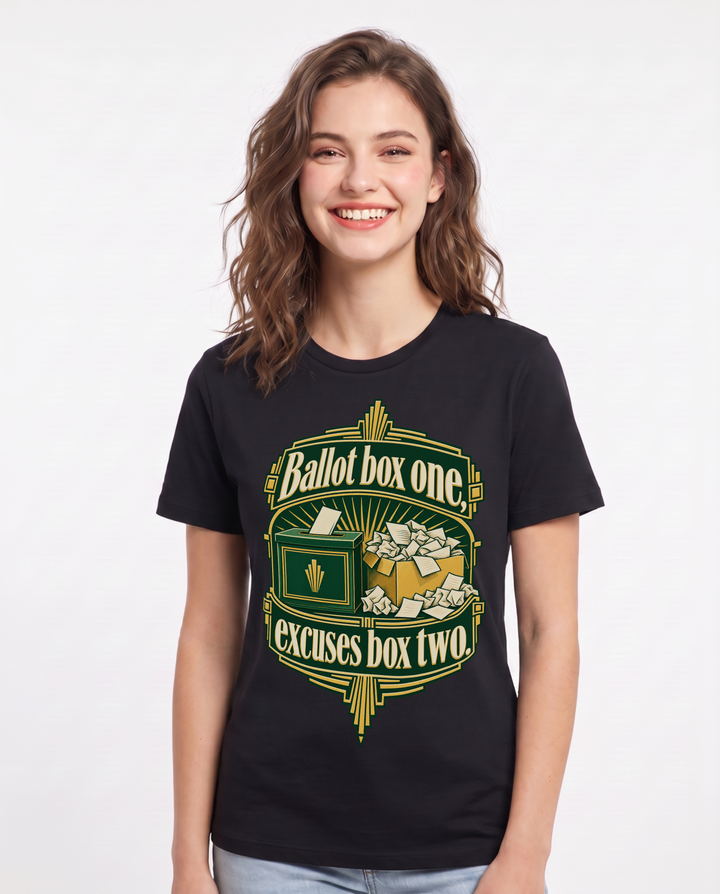 Political Statement Black T-Shirt for Women – Everyday Expression Graphic Tee product image 3