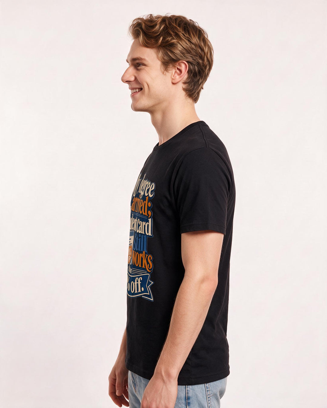 Graduation Black T-Shirt for Men – Everyday Expression Graphic Tee product image 2