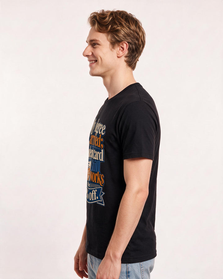 Graduation Black T-Shirt for Men – Everyday Expression Graphic Tee product image 2