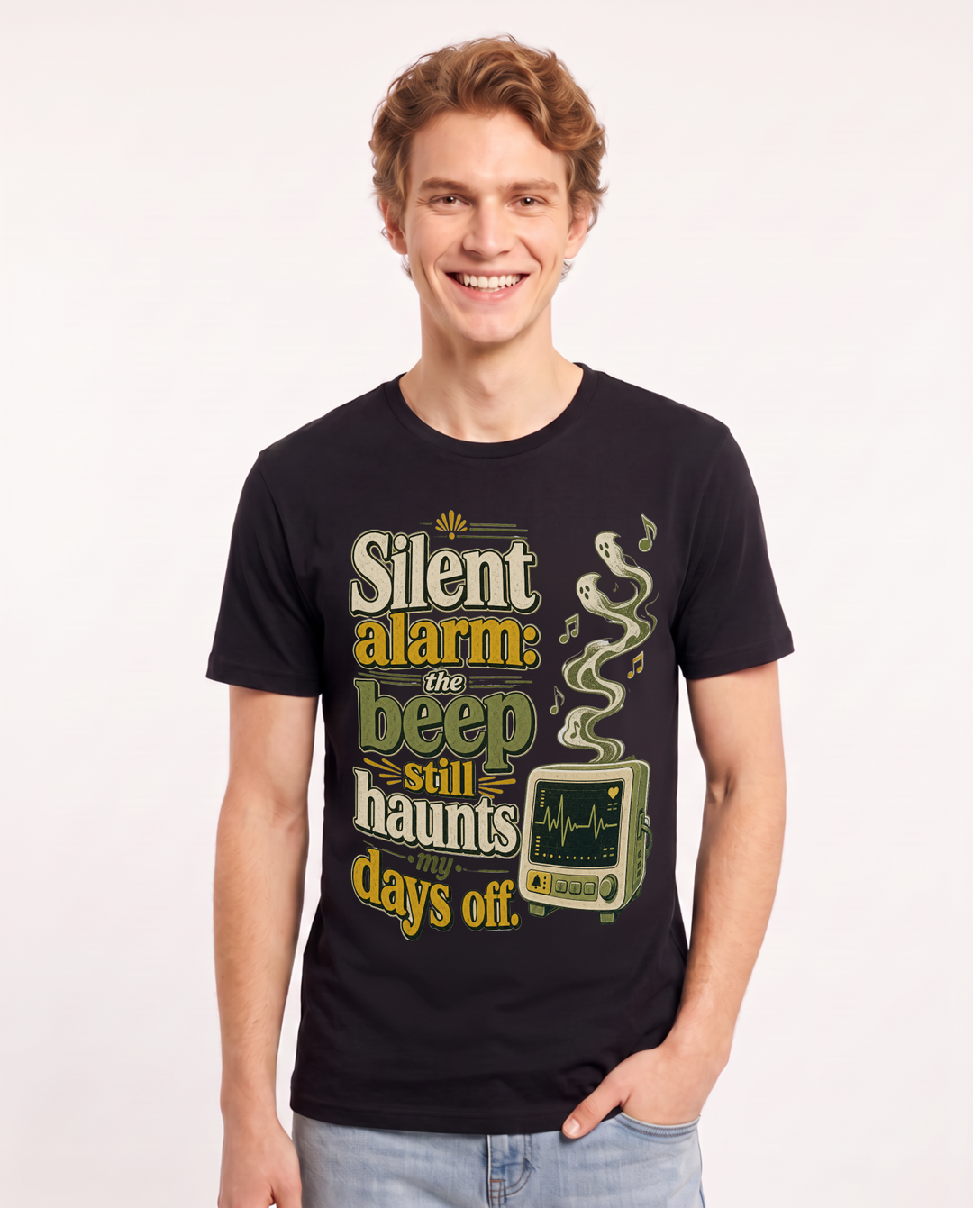 Nurse Black T-Shirt for Men – Nursing Life Graphic Tee product image 3