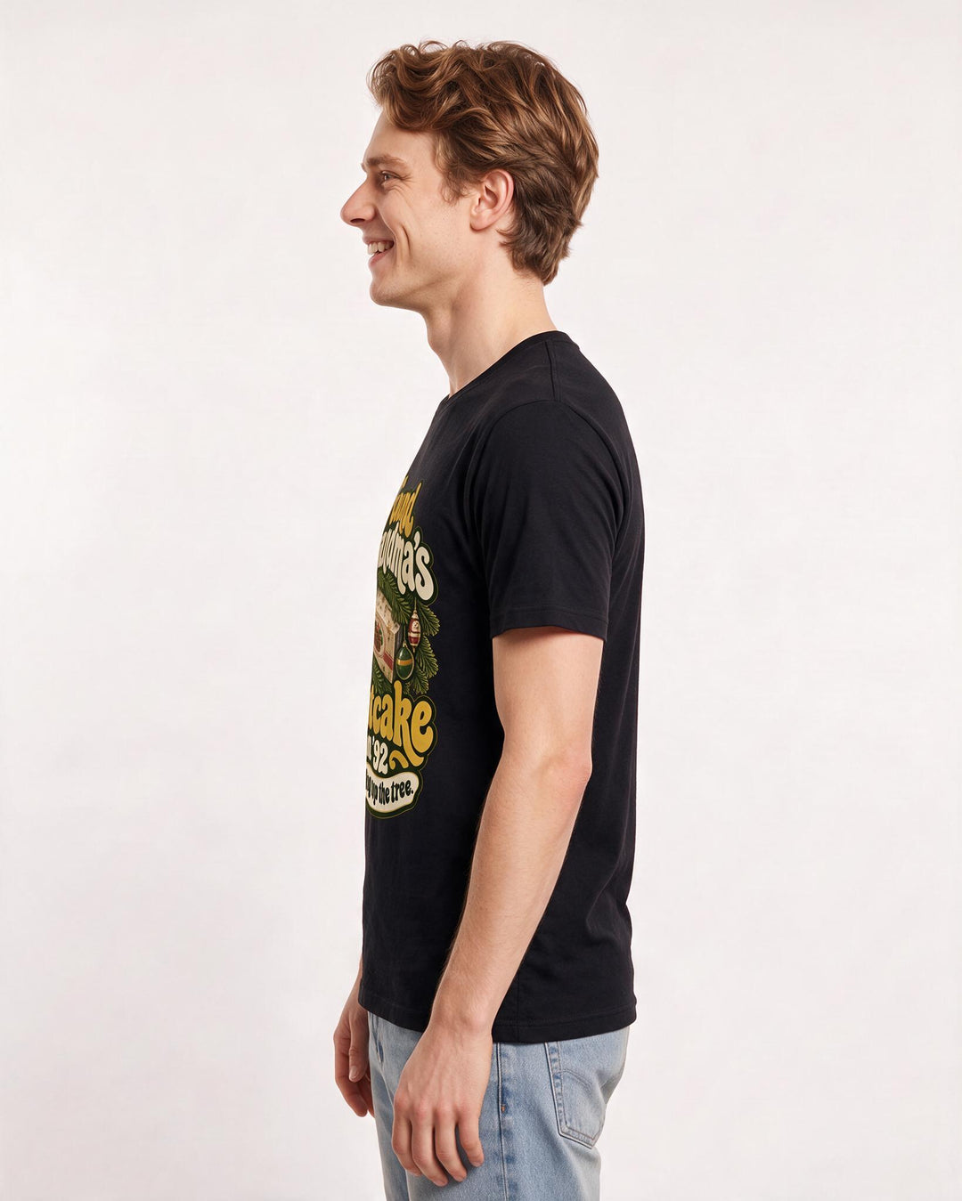 Christmas Black T-Shirt for Men – Holiday Theme Graphic Tee product image 2