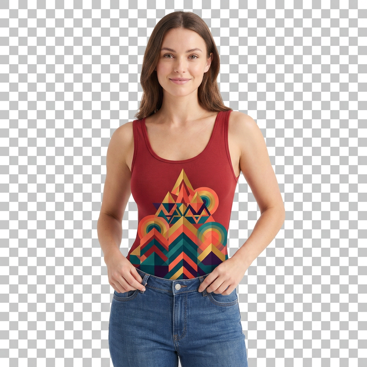 Sleeveless Round-Neck Tank Bodysuit mockup 1