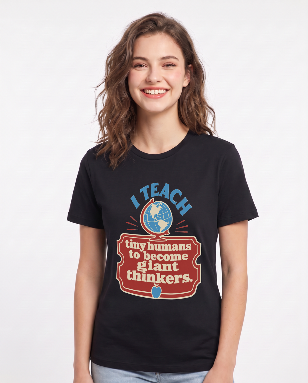 Teacher Gift Women's Black T-Shirt - I teach tiny humans to become product image 1
