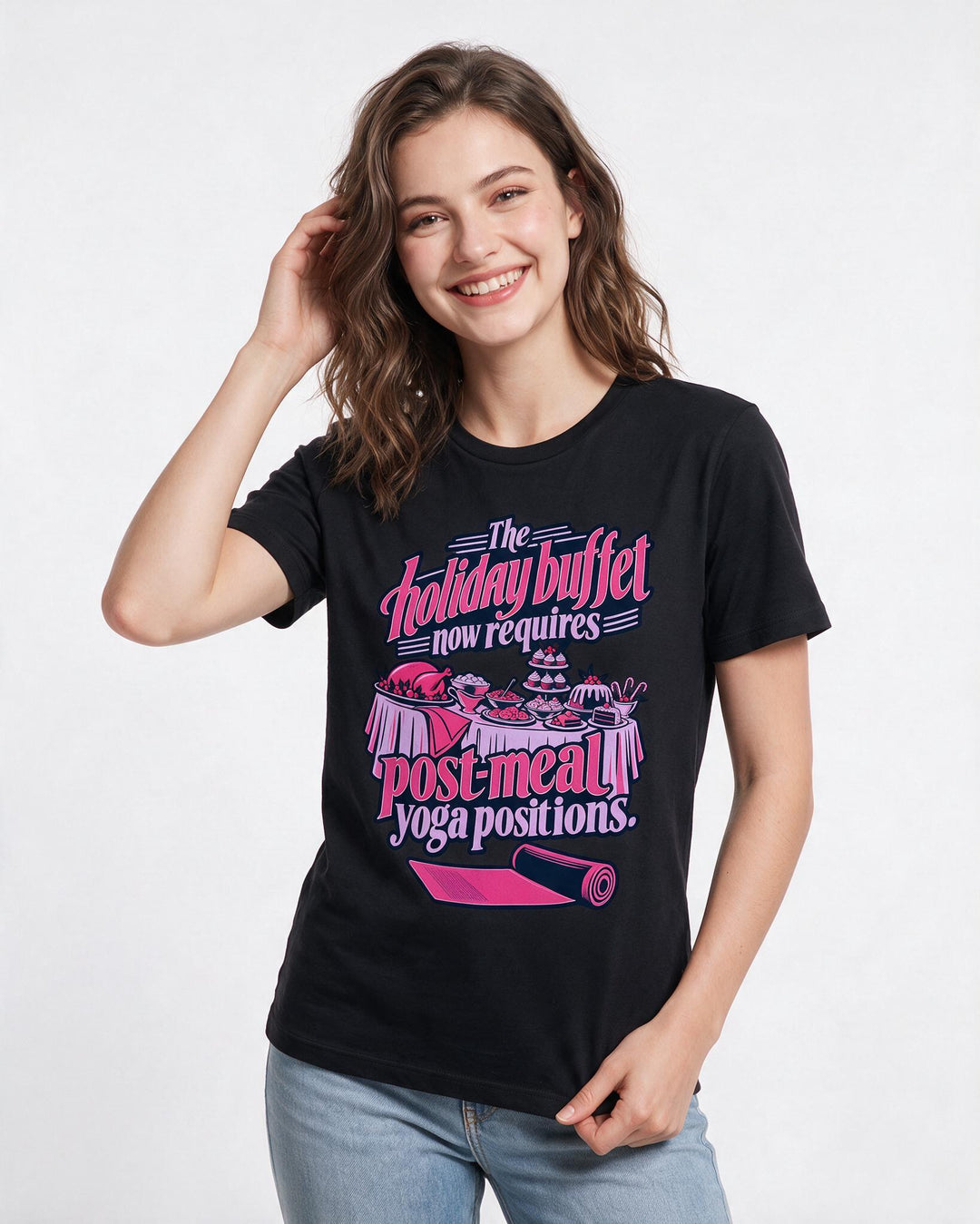 Christmas Black T-Shirt for Women – Holiday Theme Graphic Tee product image 1