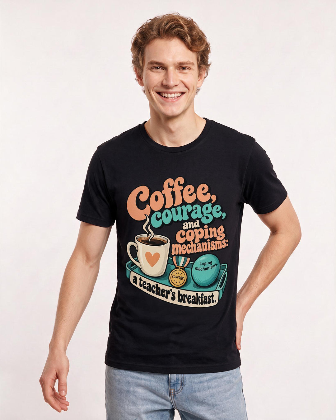 Teacher Black T-Shirt for Men – Everyday Expression Graphic Tee product image 1