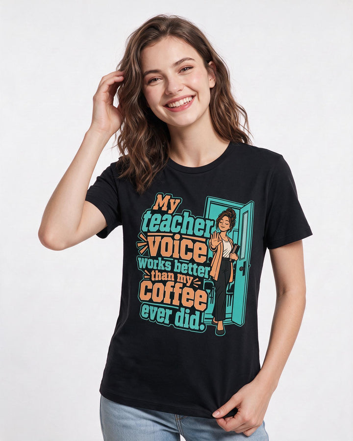 Teacher Black T-Shirt for Women – Everyday Expression Graphic Tee product image 1
