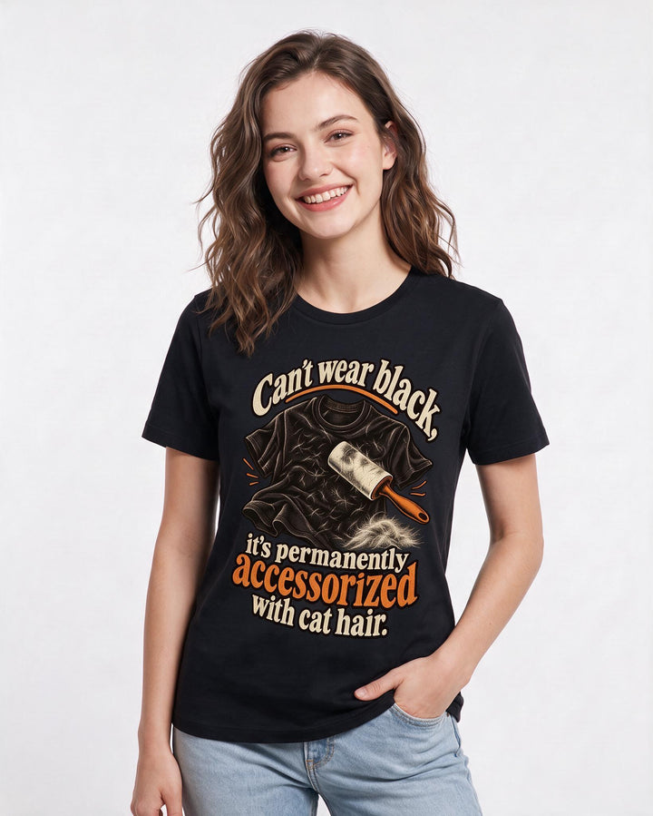 Cat Lover Black T-Shirt for Women – Everyday Expression Graphic Tee product image 1