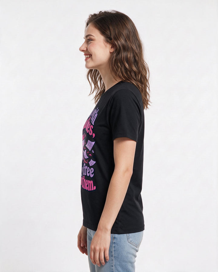 Graduation Black T-Shirt for Women – Everyday Expression Graphic Tee product image 2