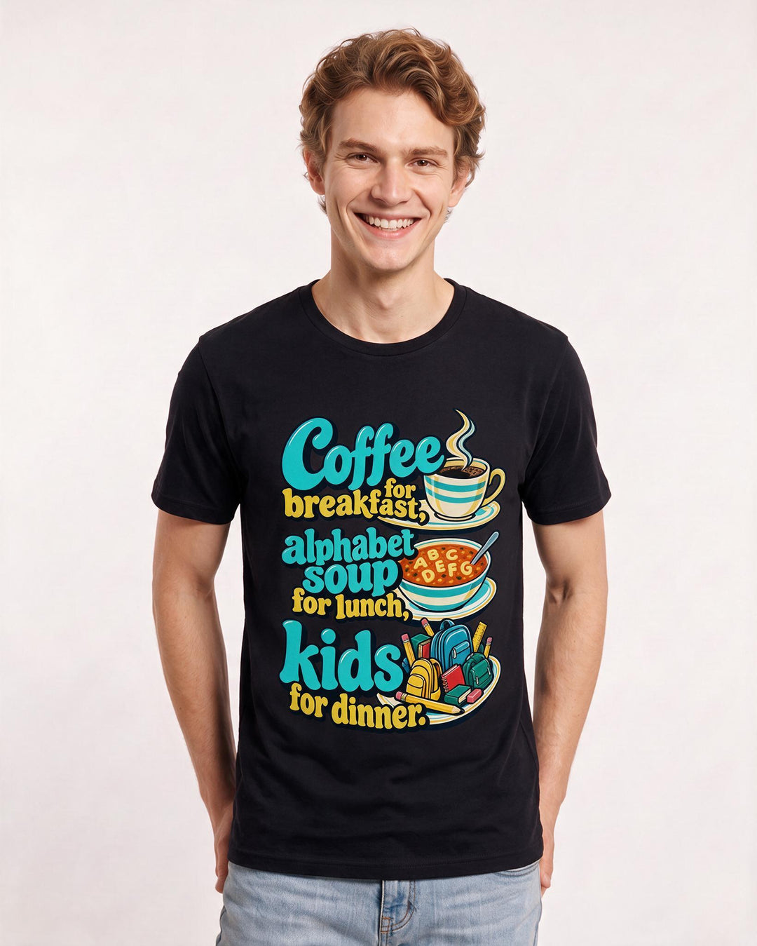 Teacher Black T-Shirt for Men – Everyday Expression Graphic Tee product image 1