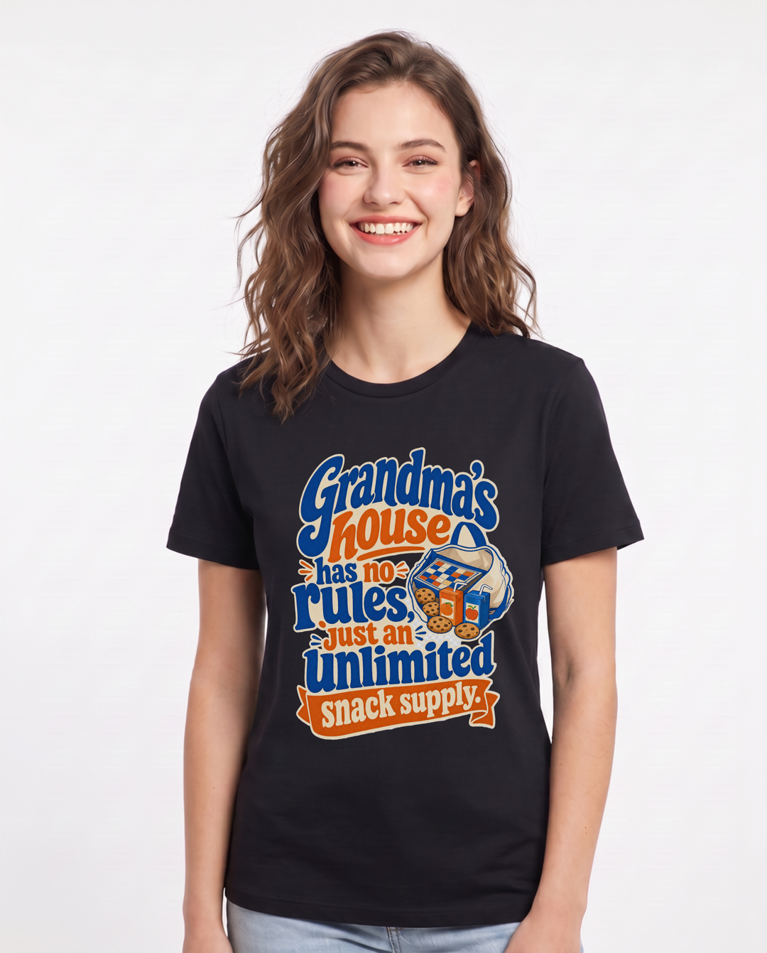 Grandparent Black T-Shirt for Women – Everyday Expression Graphic Tee product image 3