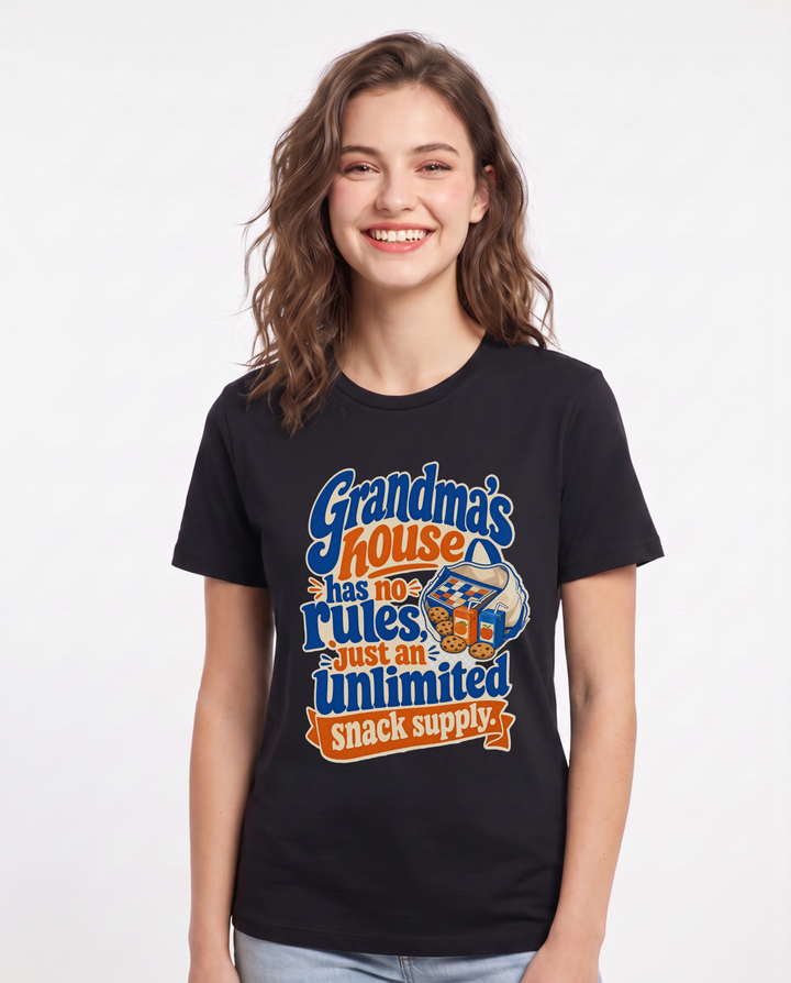 Grandparent Black T-Shirt for Women – Everyday Expression Graphic Tee product image 3