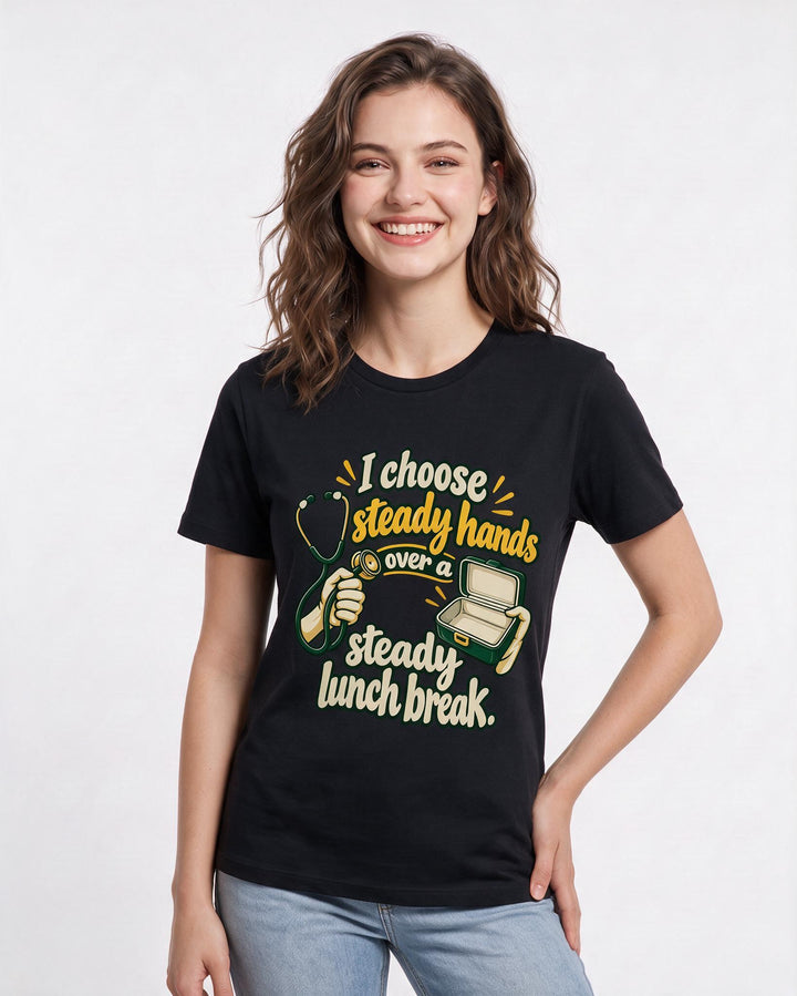 Nurse Black T-Shirt for Women – Nursing Life Graphic Tee product image 1