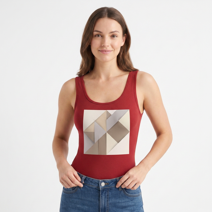 Sleeveless Round-Neck Tank Bodysuit mockup 1