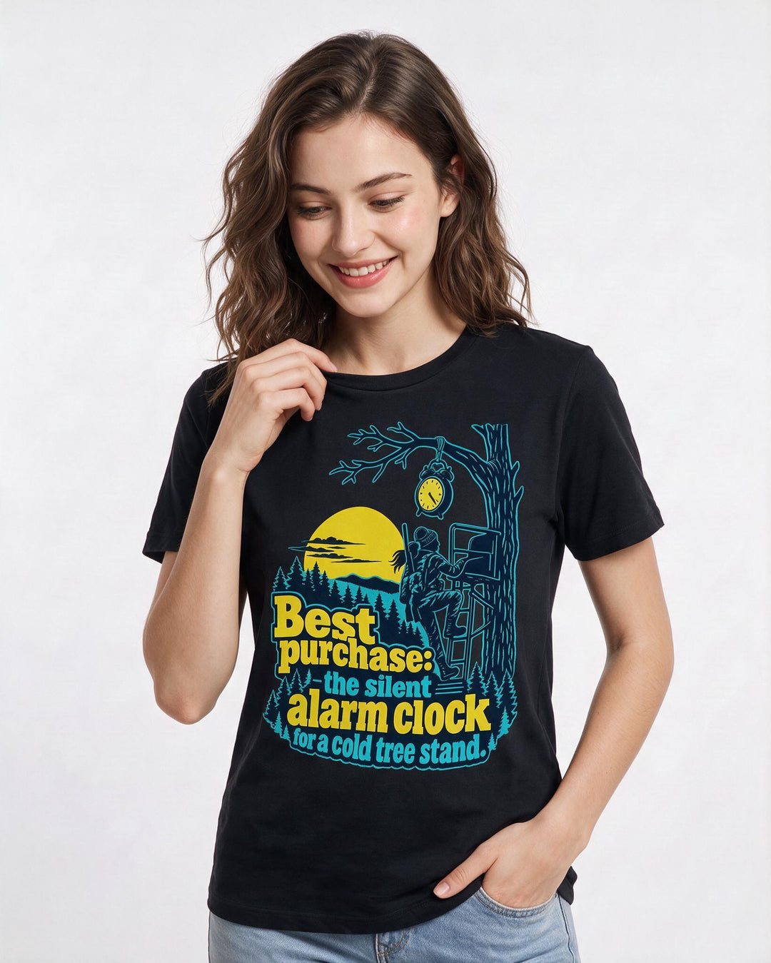 Hunting Black T-Shirt for Women – Everyday Expression Graphic Tee product image 1