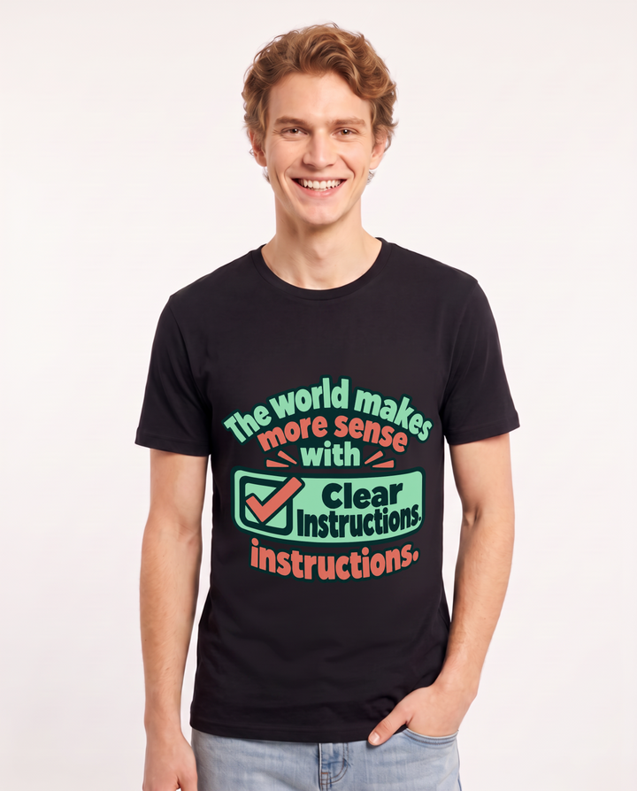 Neurodiversity Black T-Shirt for Men – Everyday Expression Graphic Tee product image 3