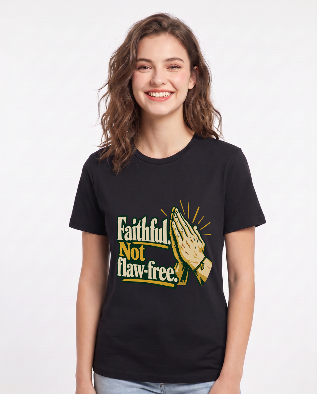 Christian Faith Black T-Shirt for Women – Everyday Expression Graphic Tee product image 3