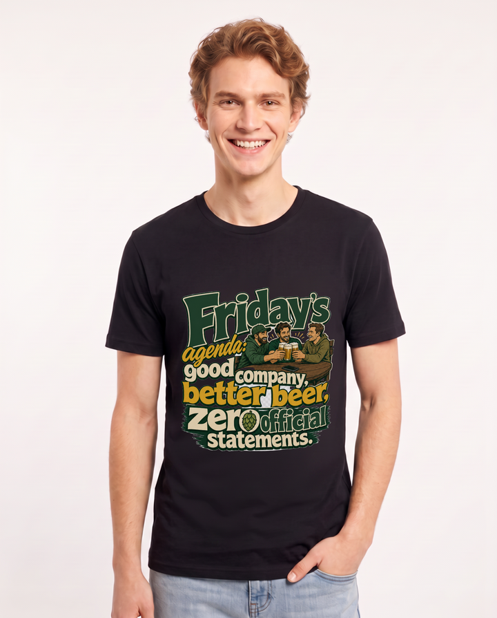Beer Black T-Shirt for Men – Everyday Expression Graphic Tee product image 1