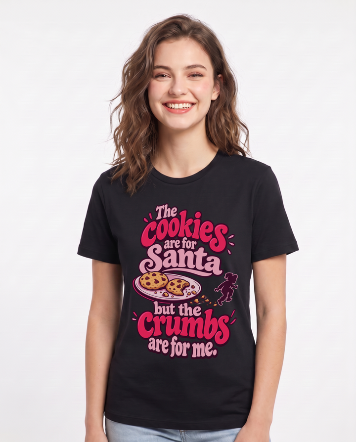 Christmas Black T-Shirt for Women – Holiday Theme Graphic Tee product image 3