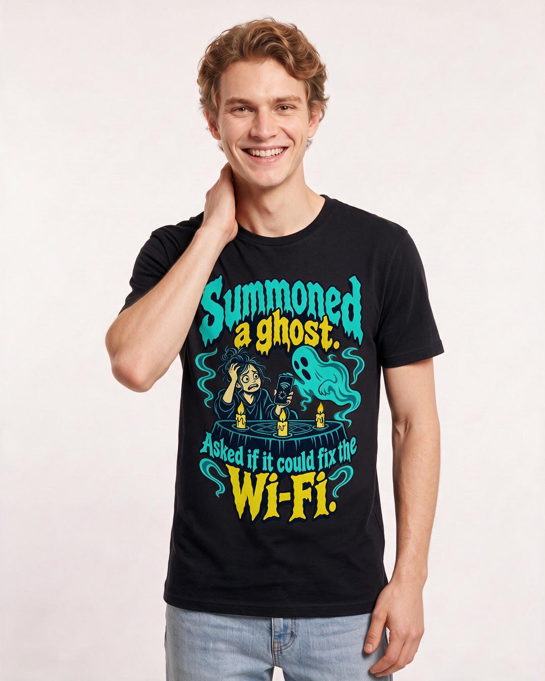 Halloween Black T-Shirt for Men – Halloween Theme Graphic Tee product image 1
