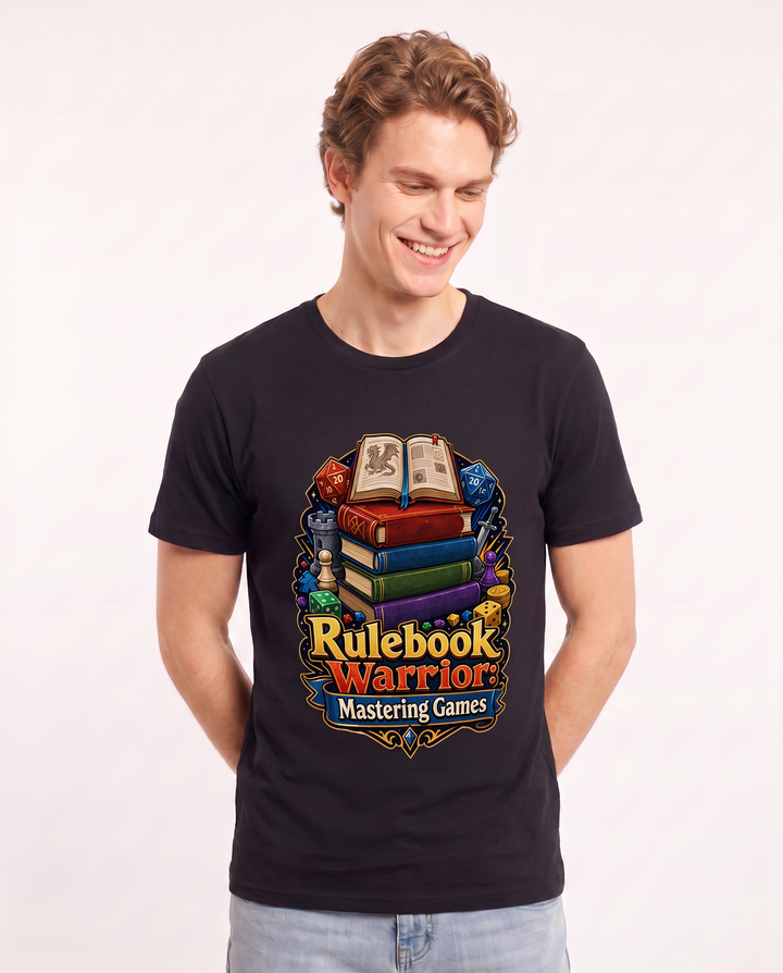 Rulebook Warrior: Mastering Games Men's Black T-Shirt product image 1