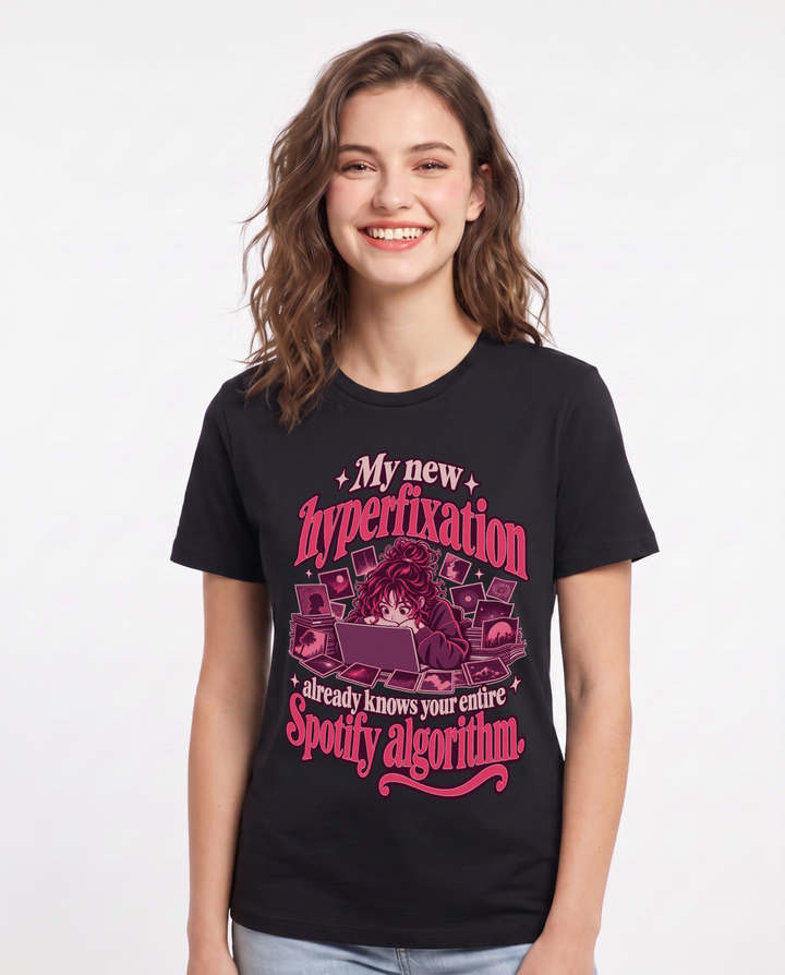 Neurodiversity Black T-Shirt for Women – Everyday Expression Graphic Tee product image 3