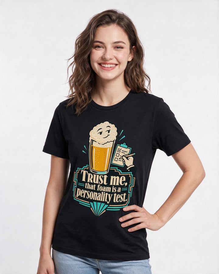 Beer Black T-Shirt for Women – Everyday Expression Graphic Tee product image 1