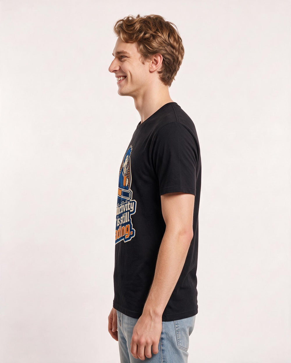 Funny Gaming Men's Black T-Shirt – My productivity bar is still loading. product image 2