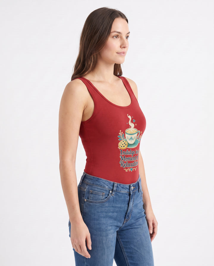 Indulge In A Moment Of Relaxation Sleeveless Tank Bodysuit mockup 2